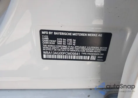 2023 BMW 530E from USA, damaged, VIN WBA13AG00PCM09841